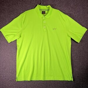 Greg‎ Norman Tasso Elba 5 Iron Golf Polo Shirts Mens Size XL Lime Green Play Dri